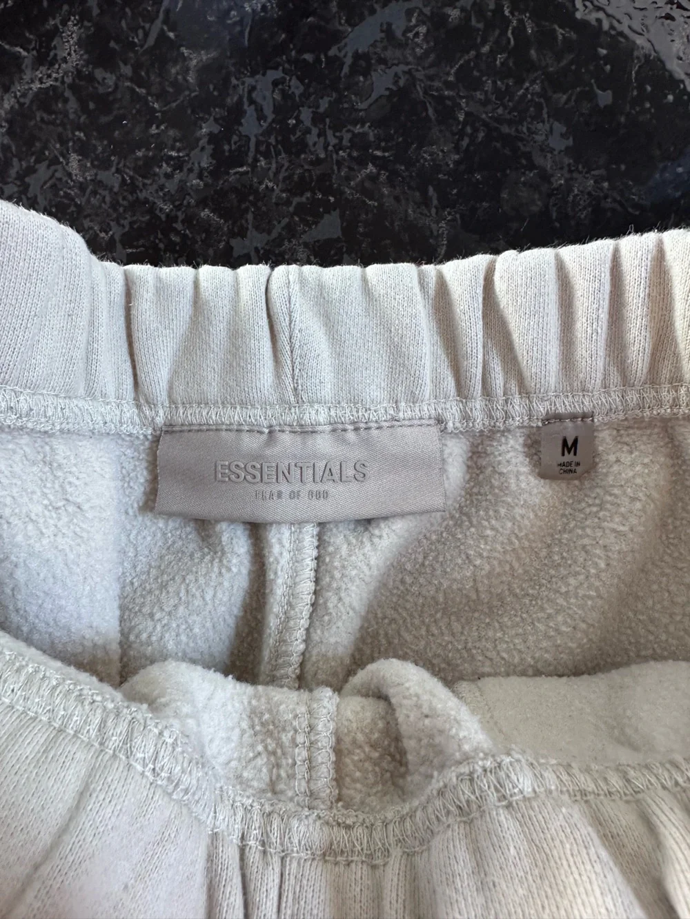 Essentials Women's Cream Athletic Elastic-Waist Shorts